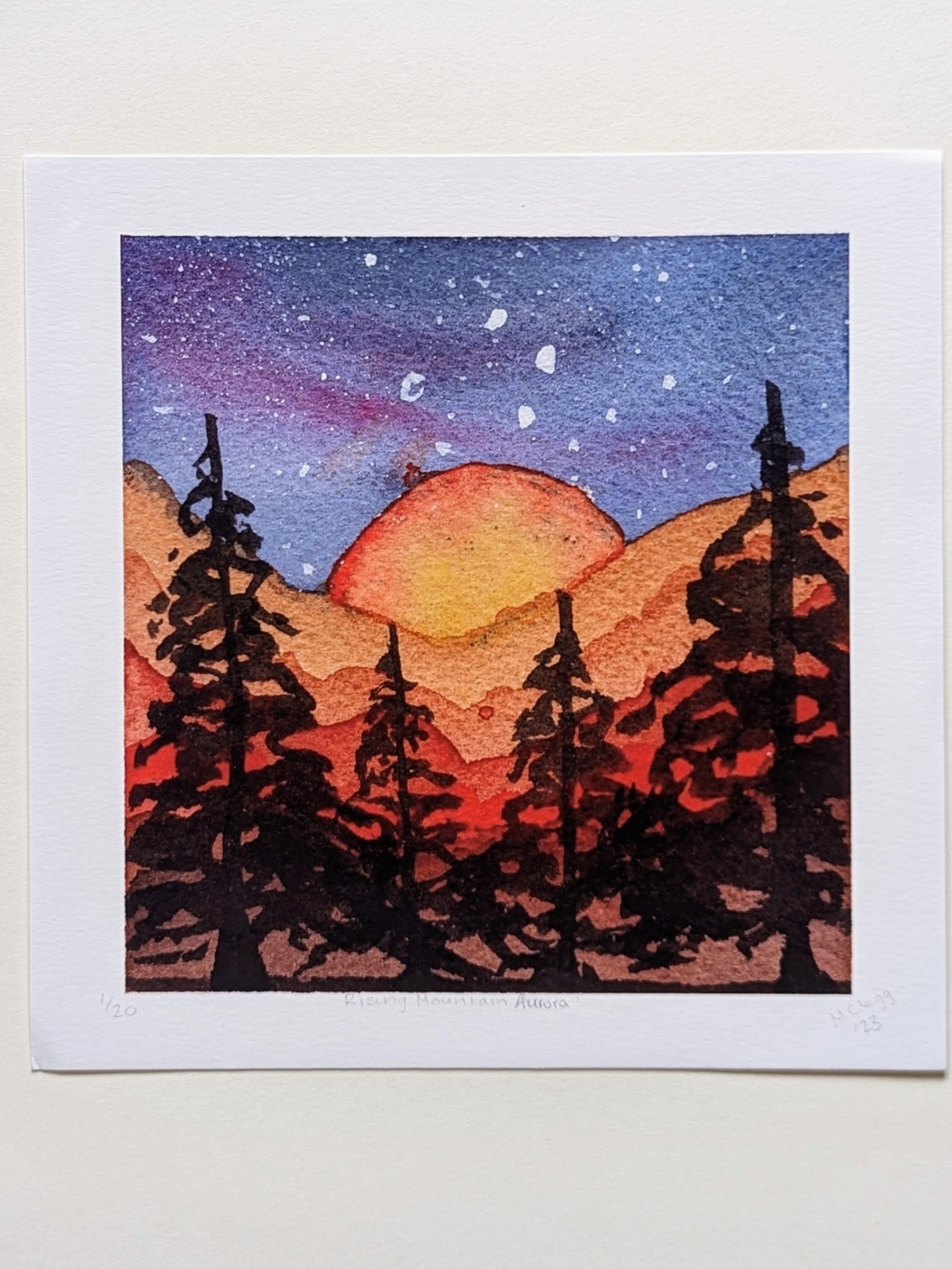 Rising Mountain Aurora — Limited Edition Art Print