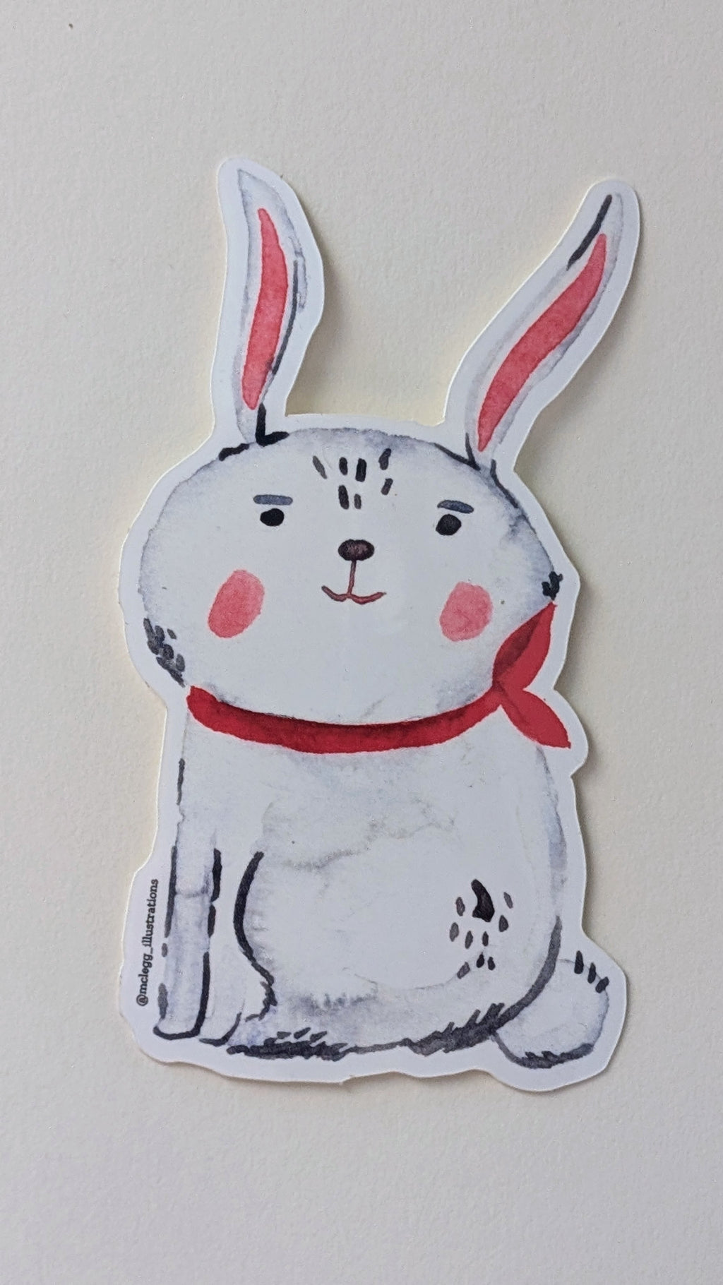 Chubby Bunny Watercolor Sticker