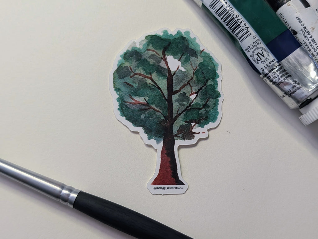 Watercolor Oak Tree Sticker