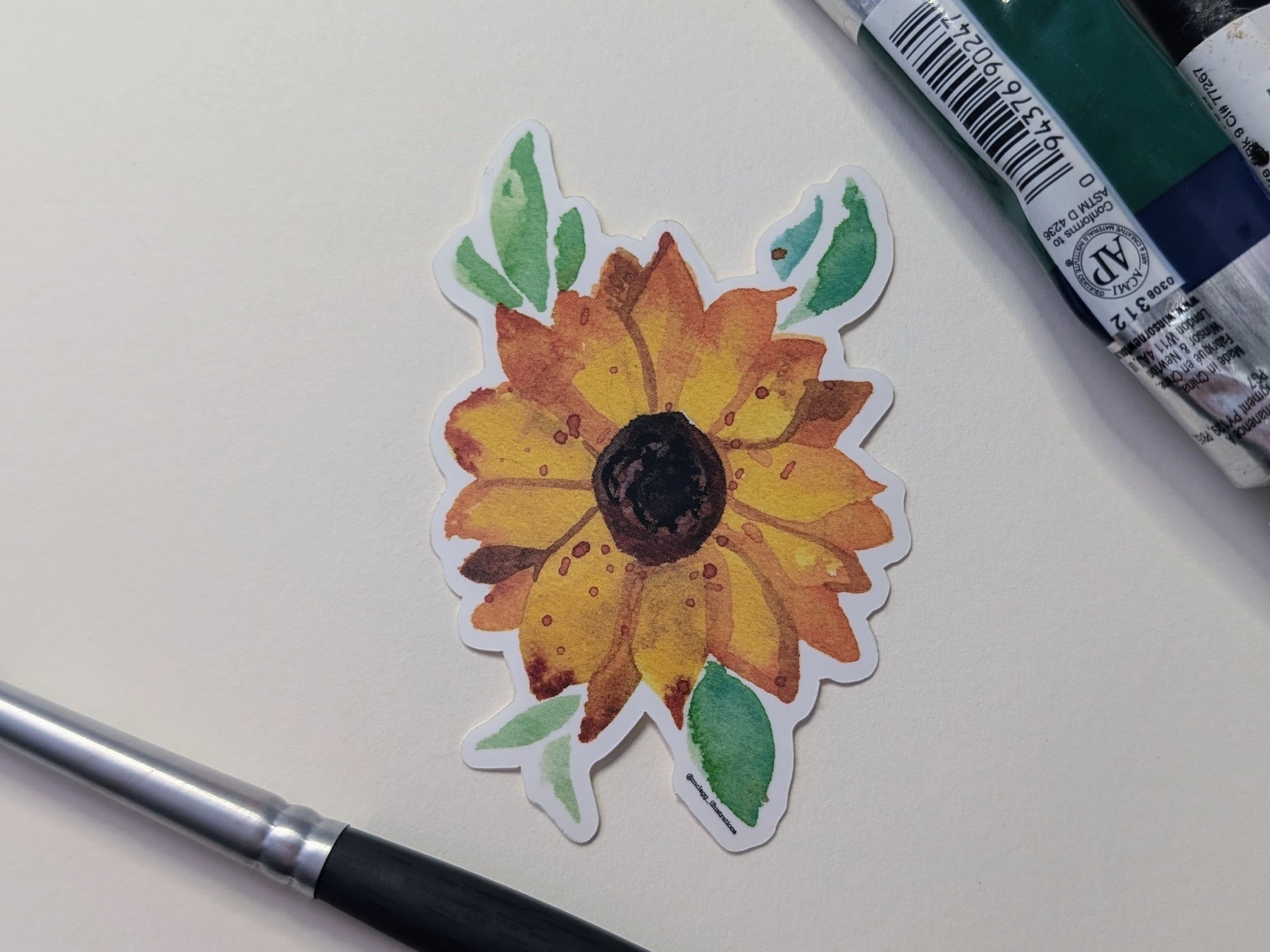 Sunflower Watercolor Sticker