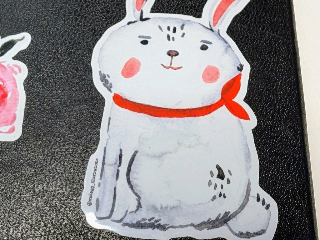 Chubby Bunny Watercolor Sticker