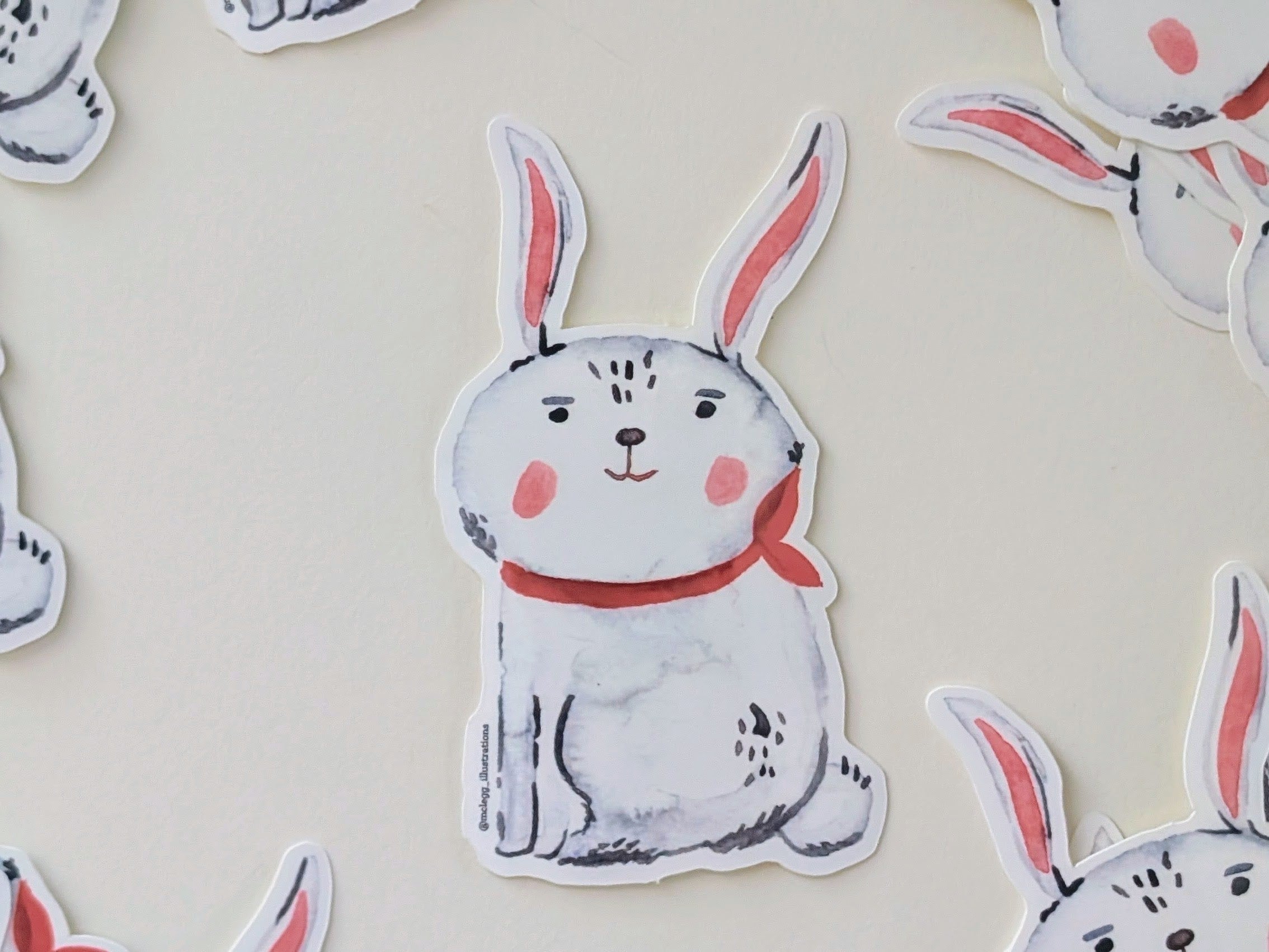 Chubby Bunny Watercolor Sticker