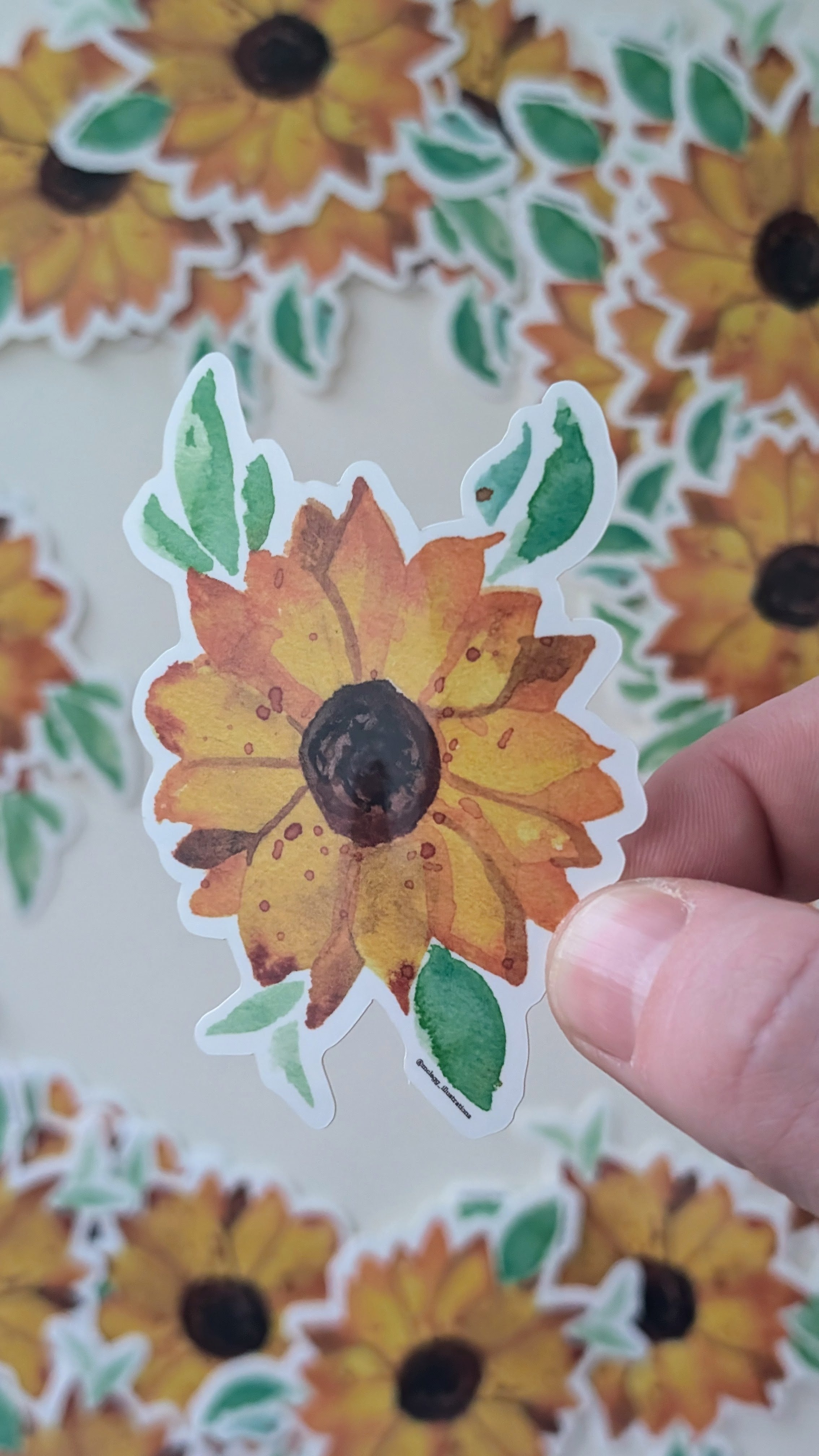 Sunflower Watercolor Sticker