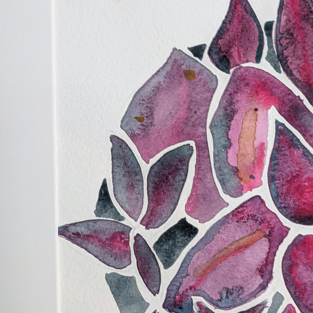 Coleus Plant Original Watercolor Painting, 9 x 12 inches, Framed or Unframed