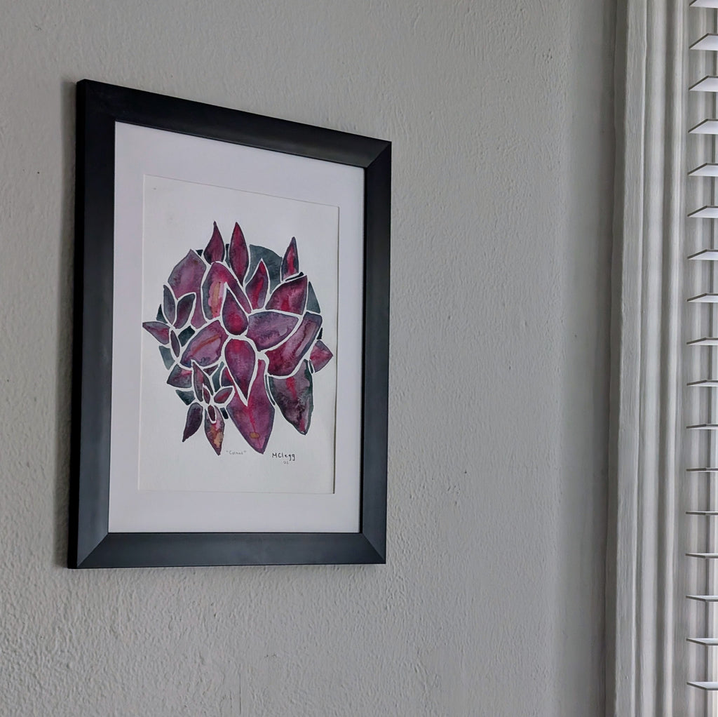Coleus Plant Original Watercolor Painting, 9 x 12 inches, Framed or Unframed