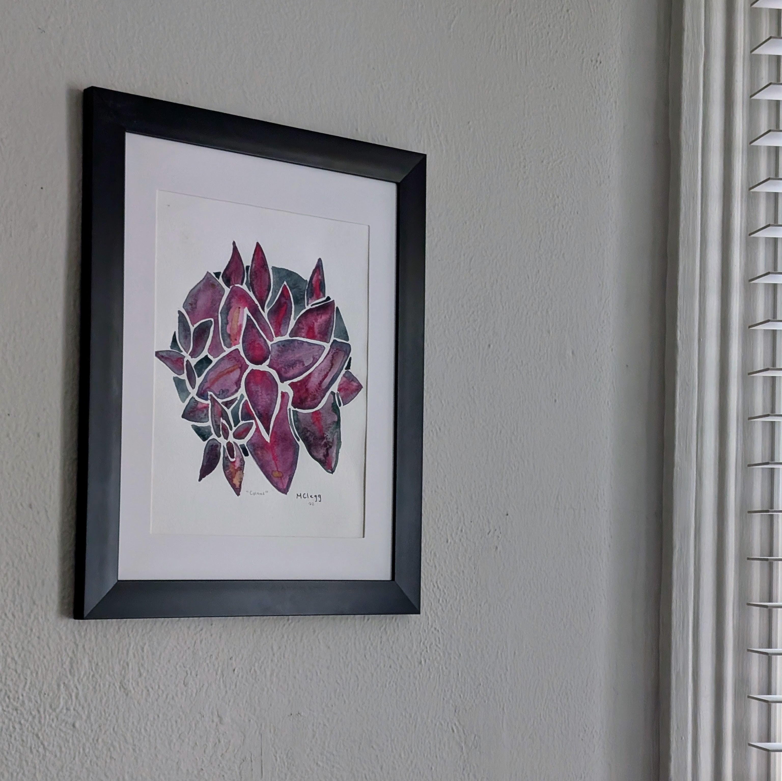 Coleus Plant Original Watercolor Painting, 9 x 12 inches, Framed or Unframed