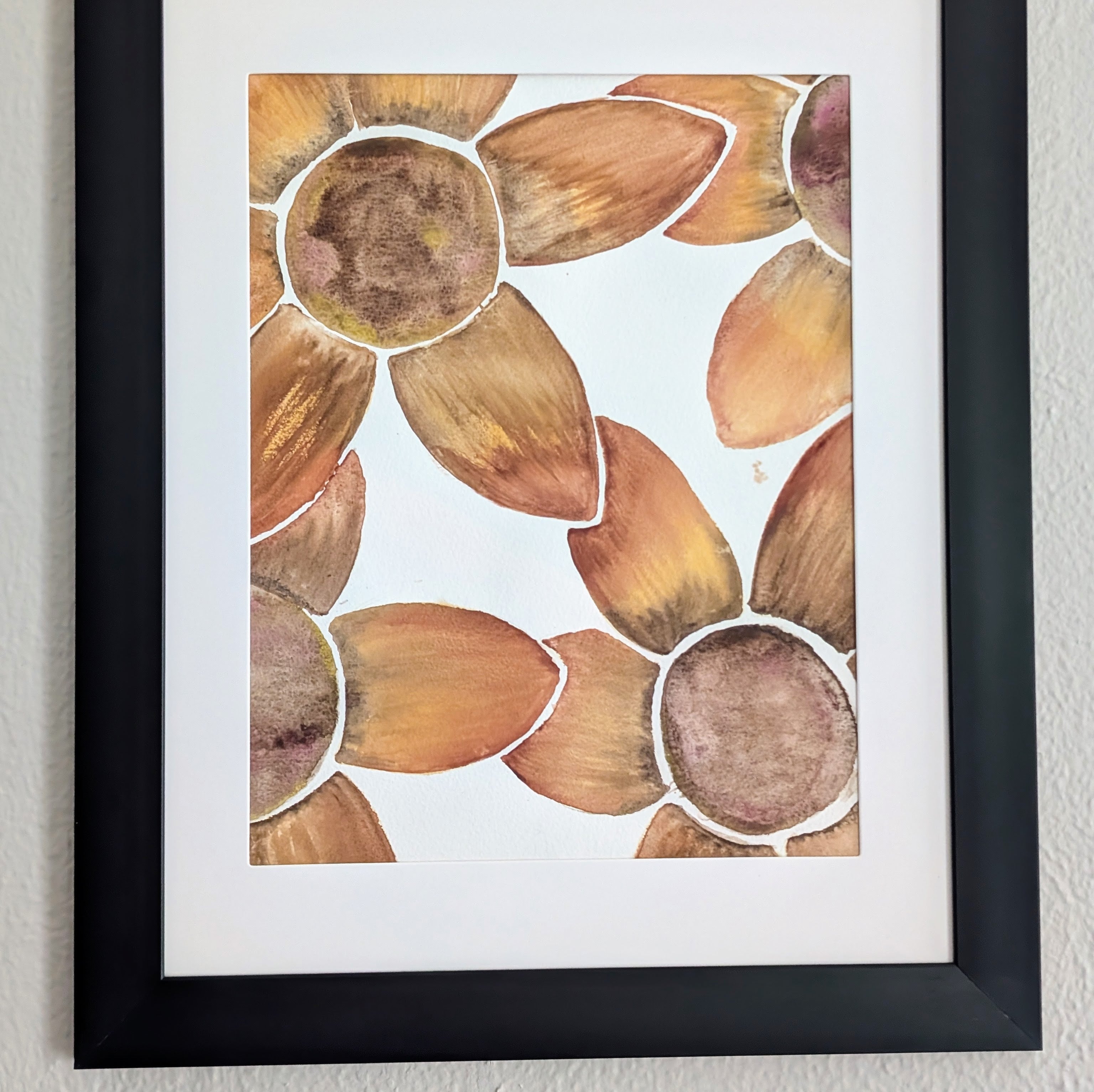 Sunflower Illustration, Original Watercolor Painting, 9 x 12 inches, Framed or Unframed