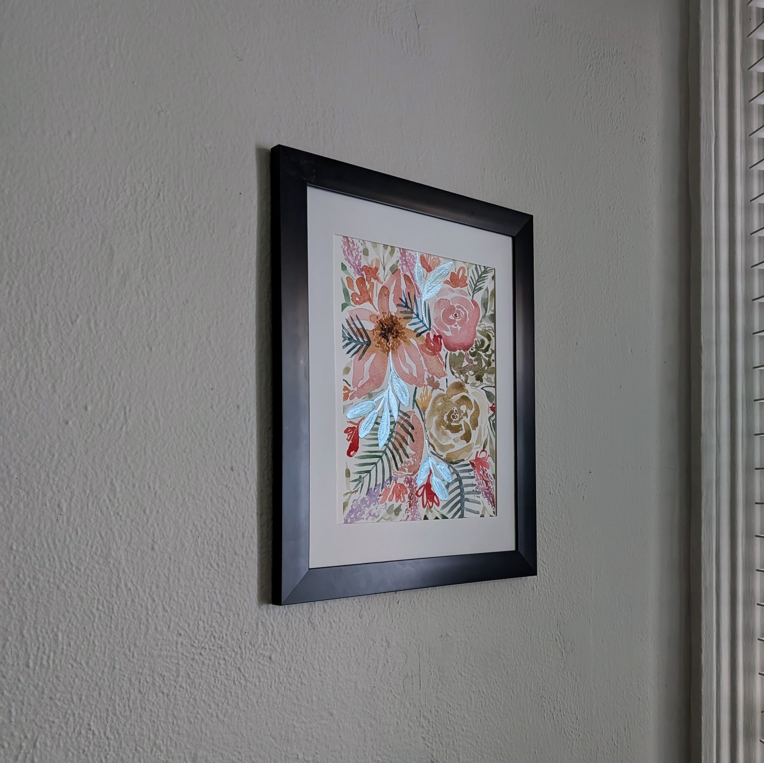 Floral Arrangement #1, Original Watercolor Painting, 9 x 12 inches, Framed or Unframed