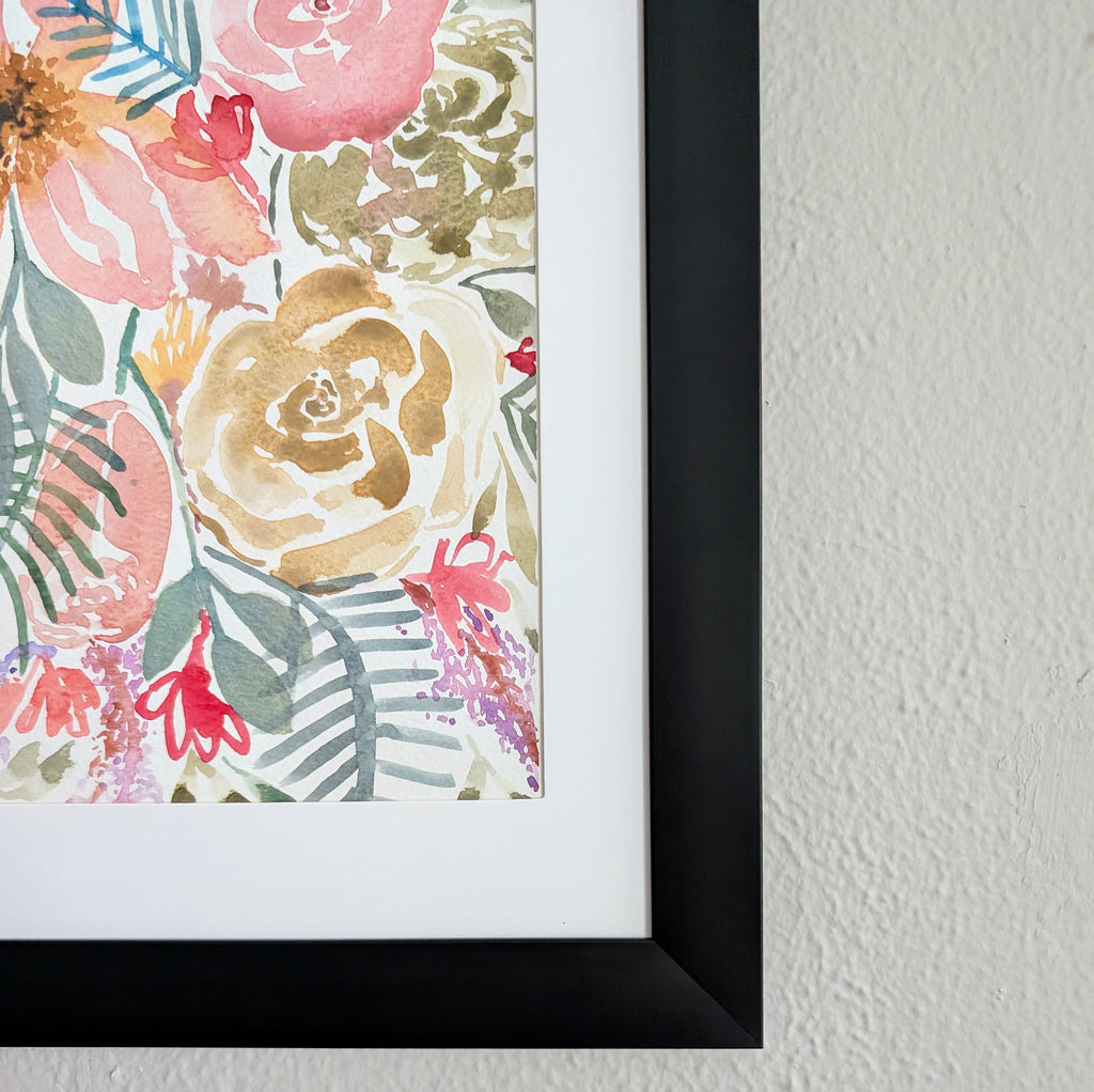Floral Arrangement #1, Original Watercolor Painting, 9 x 12 inches, Framed or Unframed