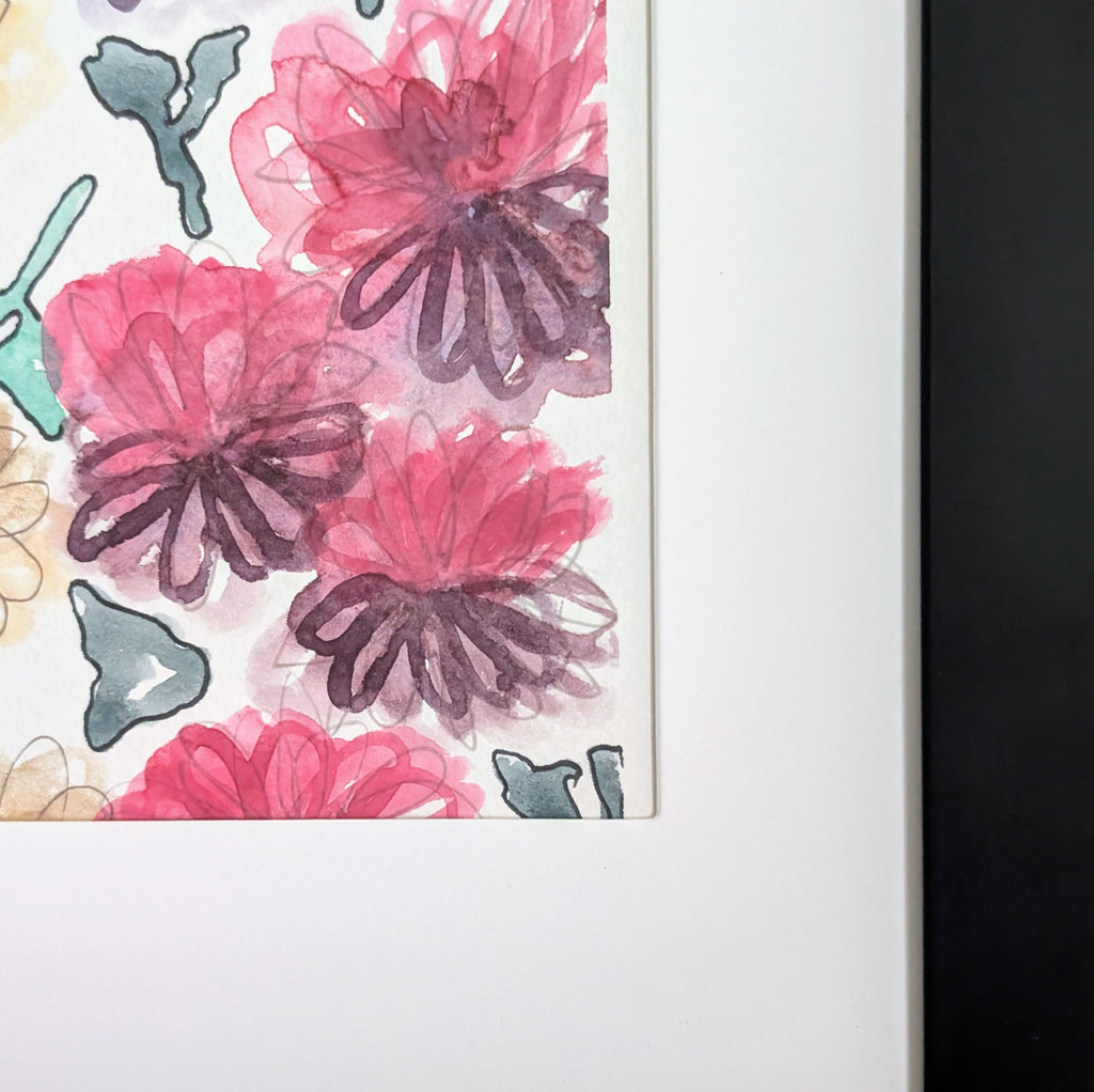 Floral Arrangement #3, Original Watercolor Painting, 9 x 12 inches, Framed or Unframed