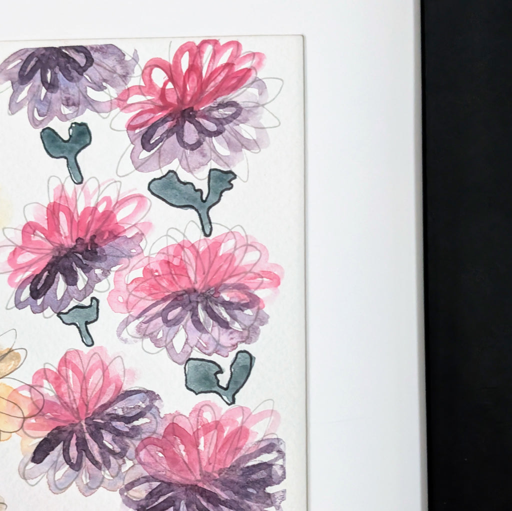 Floral Arrangement #3, Original Watercolor Painting, 9 x 12 inches, Framed or Unframed
