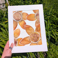 Sunflower Illustration, Original Watercolor Painting, 9 x 12 inches, Framed or Unframed