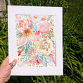 Floral Arrangement #1, Original Watercolor Painting, 9 x 12 inches, Framed or Unframed